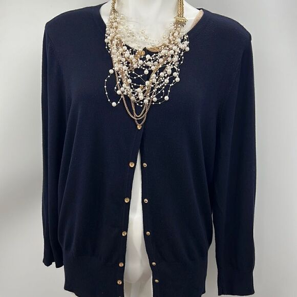 Premise long sleeve dark navy blue cardigan - Picture 1 of 4